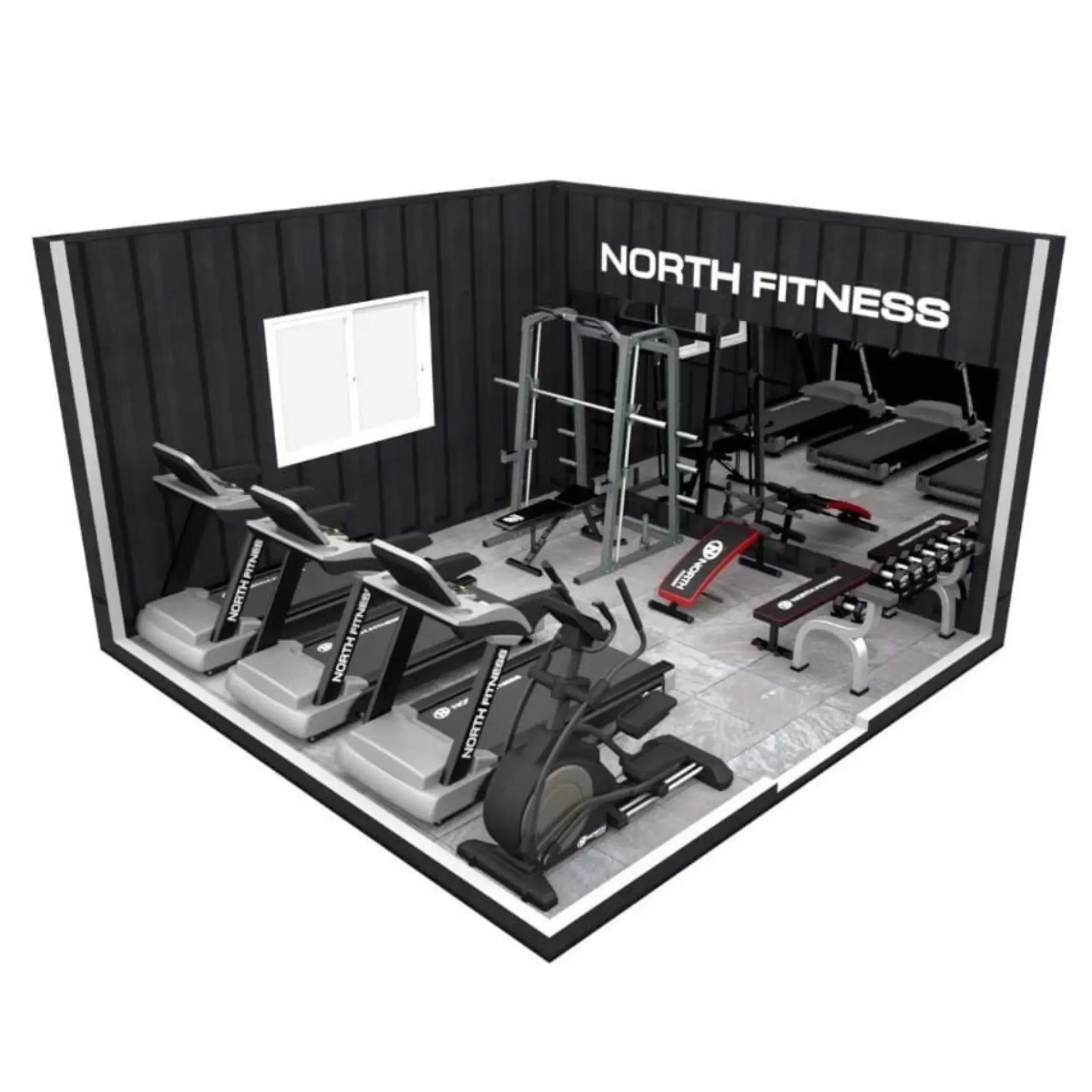 ภาพ 3D ออกแบบห้องฟิตเนส ของ northfitness