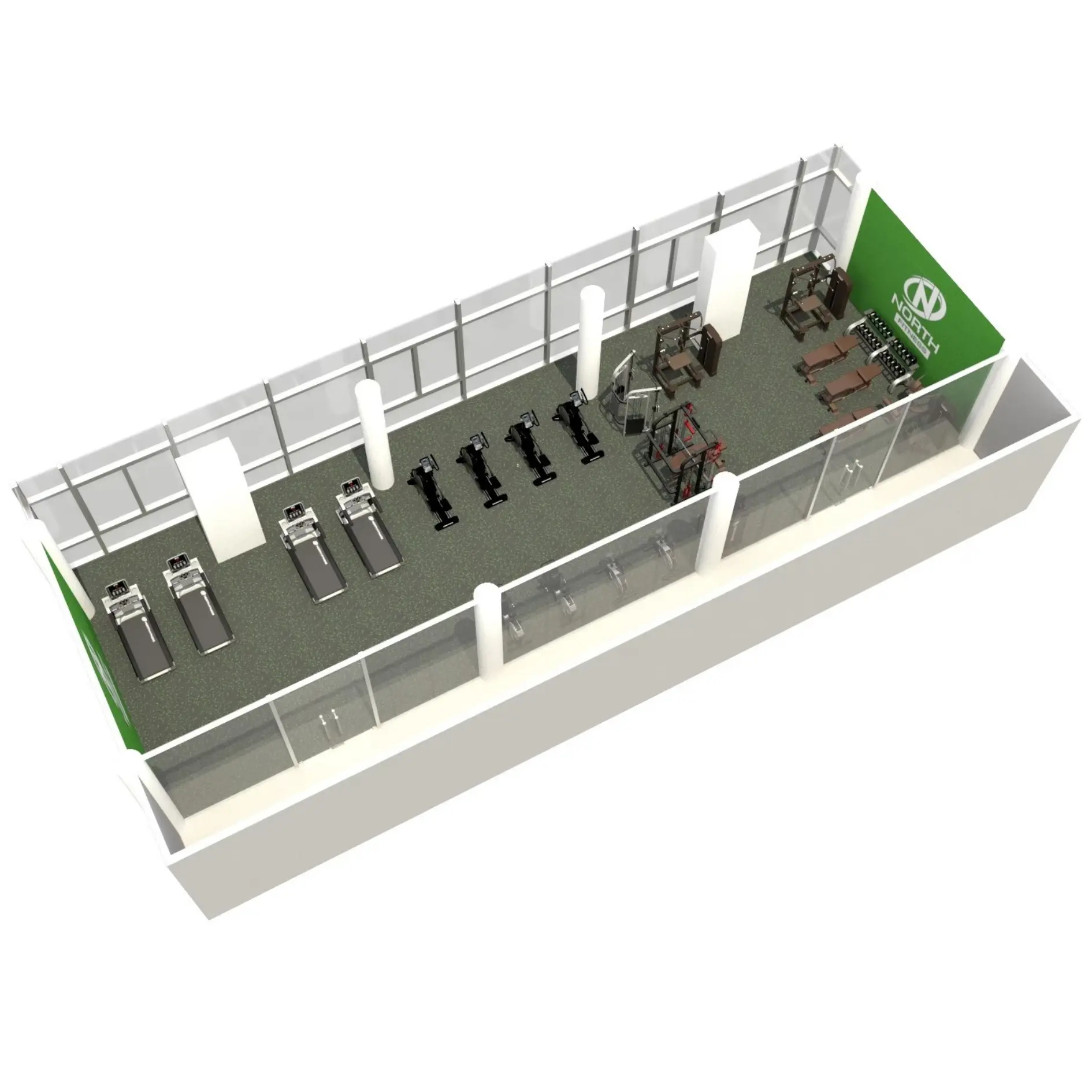 ภาพ 3D ห้องฟิตเนส ของ northfitness