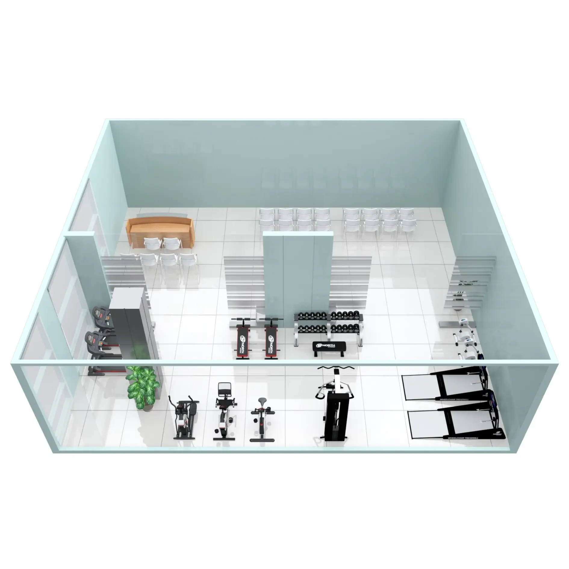 ภาพ 3D ห้องฟิตเนส ของ northfitness